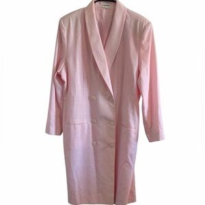 Neiman Marcus Soft Pink Double-Breasted Blazer